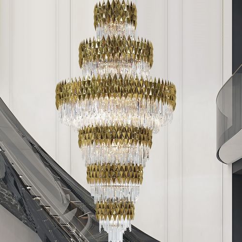 Moderner Kronleuchter - LUNE XXL - K-LIGHTING - Kristall / Edelstahl / Skulptur