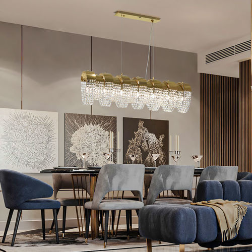 Hängelampe - BELISAMA - K-LIGHTING - Edelstahl / Kristall / modern