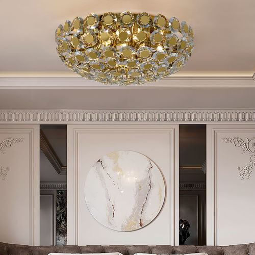 Moderne Deckenleuchte - EVA - K-LIGHTING - rund / Kristall / Edelstahl
