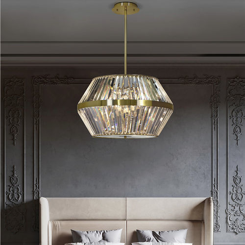 Hängelampe - HEXAGON - K-LIGHTING - Edelstahl / Kristall / modern
