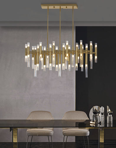Moderner Kronleuchter - CROCODILE  - K-LIGHTING - Glas / Edelstahl / mit geometrischen Motiven
