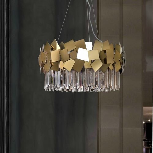 Moderner Kronleuchter - HEMERA - K-LIGHTING - Kristall / Edelstahl / 8 Glühbirnen