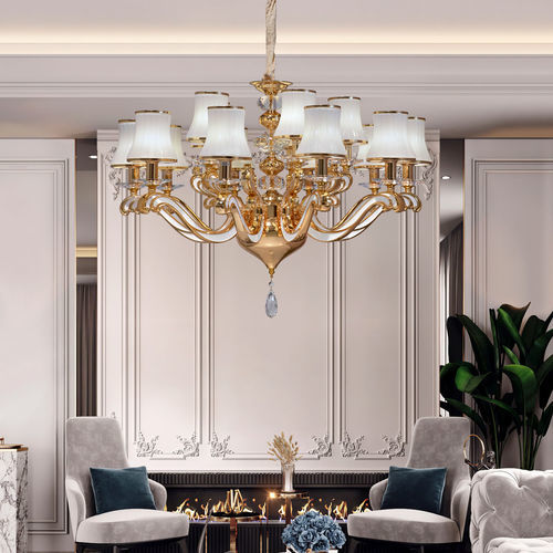 Klassischer Kronleuchter - VINTAGE  - K-LIGHTING - Glas / Edelstahl / 15 Glühbirnen