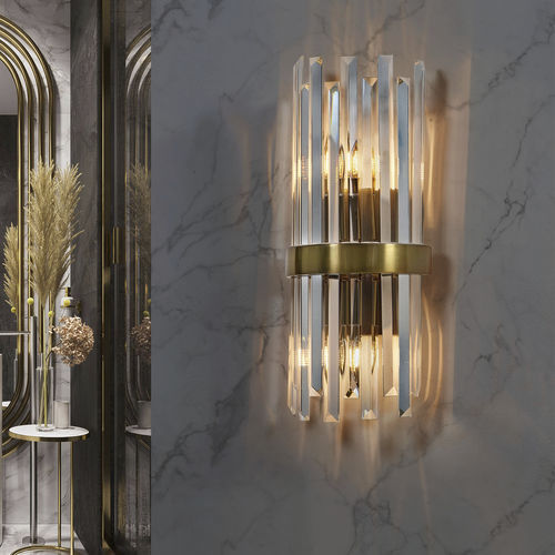 Moderne Wandleuchte - LIBERTE - K-LIGHTING - für den Innenraum / Edelstahl / Kristall