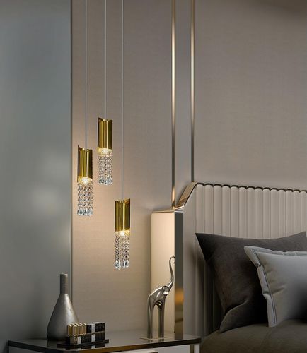 Hängelampe - MELISSA - K-LIGHTING - Edelstahl / Kristall / minimalistisches Design