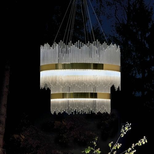 Hängelampe - ORIENTE GOLD - K-LIGHTING - Edelstahl / Glas / modern