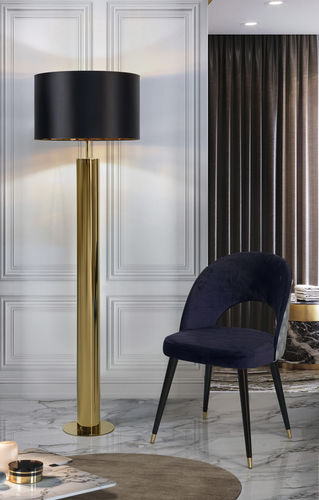 Stehleuchte - LESSISMORE D'OR - K-LIGHTING - Edelstahl / Stoff / modern
