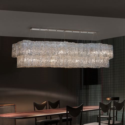 Moderner Kronleuchter - LINE ATENAS L220C - K-LIGHTING - Chrom / poliertes Messing / für Gewerbegebrauch
