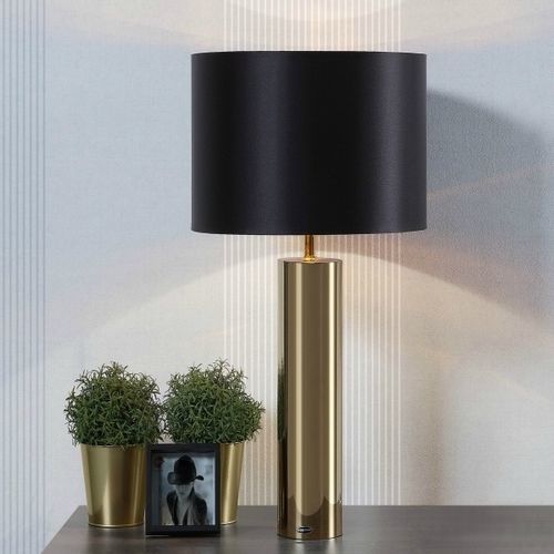 Tischlampe - LINE LESSISMORE D'OR - K-LIGHTING - Edelstahl / Stoff / modern