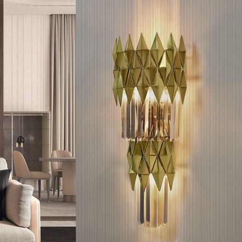 Moderne Wandleuchte - LINE LUNE - K-LIGHTING - für den Innenraum / Edelstahl / Kristall