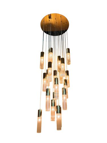 Moderner Kronleuchter - LINE MEDIUM - K-LIGHTING - Glas / Metall / Wasserfall