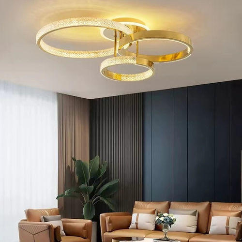 Moderne Deckenleuchte - LINE FERREIRA - K-LIGHTING - ringförmig / polierter Edelstahl / Acryl