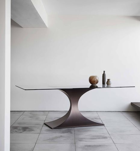 Moderner Esstisch - Capricorn - TOM FAULKNER - Holz / Glas / Marmor