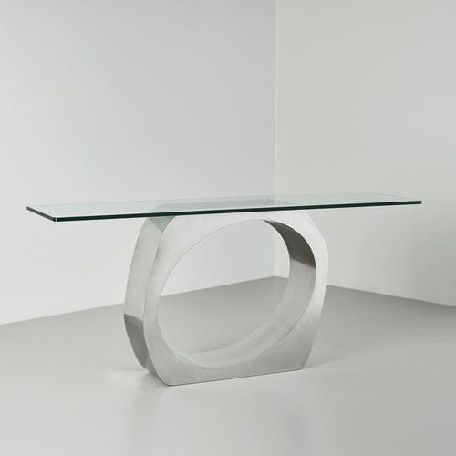 Moderner Konsolentisch - Skye - TOM FAULKNER - Glas / Gestell aus Stahl / rechteckig