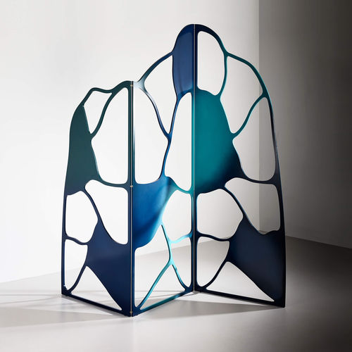 Moderner Paravent - Papillon - TOM FAULKNER - Aluminium / 3 Flügel / braun