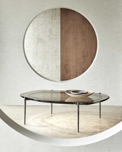 Moderner Couchtisch - Cloud  - TOM FAULKNER - aus venezianischem Glas / Marmor / Gestell aus Stahl
