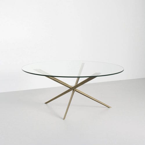Couchtisch / minimalistisches Design - Phoenix - TOM FAULKNER - Glas / Gestell aus Stahl / Gestell aus Bronze