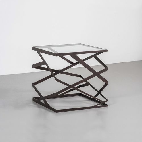 Moderner Beistelltisch - Ariel - TOM FAULKNER - Glas / Marmor / Gestell aus Stahl
