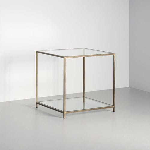 Moderner Beistelltisch - Madison - TOM FAULKNER - Glas / Gestell aus Stahl / rund