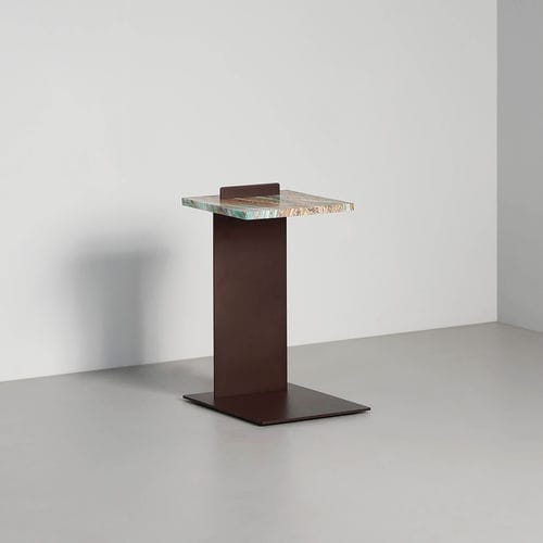 Beistelltisch / minimalistisches Design - Edge - TOM FAULKNER - Stahl / Bronze / Marmor