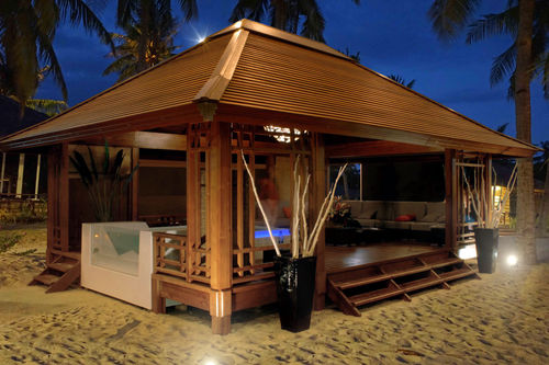 Teakholzwhirlpoolüberdachung - 35M2 - Teck Time - aus Merbau / aus