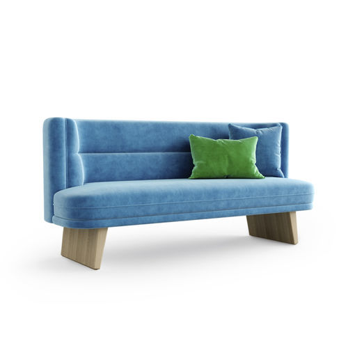 Moderne Bistrobank - ELVIE - arianeske - Stoff / Kunstleder / Gestell aus Holz