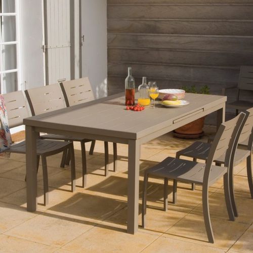 Moderner Tisch - TYPON - Ezeis - Aluminium / Gestell aus Aluminium / rechteckig