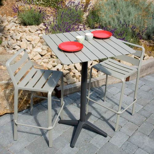 Moderner Stehtisch - SPRING - Ezeis - Aluminium / Gestell aus Aluminium / quadratisch