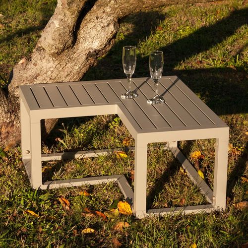 Moderner Couchtisch - SPRING L - Ezeis - Aluminium / Gestell aus Aluminium / L-förmig
