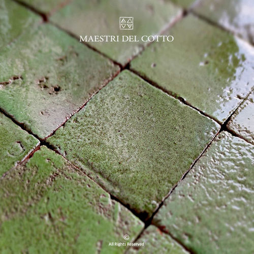 Terrakottafliesen - COTTO SMALTATO VERDE INVECCHIATO - MAESTRI DEL COTTO - emailliert / für den Innenraum / für Badezimmer
