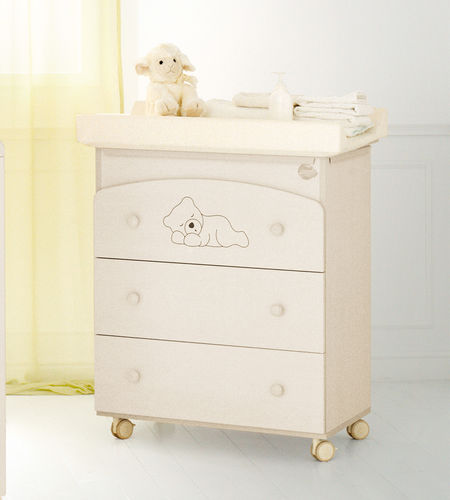 Holz-Wickeltisch - COCCOLO - Baby Expert - auf Rollen