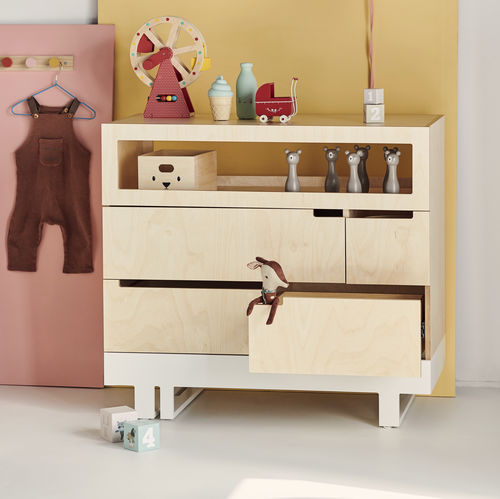 Moderne Kommode - ROOF - KUTIKAI - Birke / Sperrholz / für Kinder (Unisex)