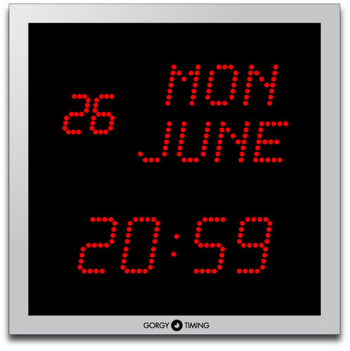 Moderne Uhr - LEDICA® ALPHA CARRE 7.M - Gorgy Timing - wandmontiert / digital / Aluminium