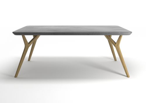 Moderner Esstisch - TWIGS - greenstone co ltd - Eiche / Faserbeton / rechteckig