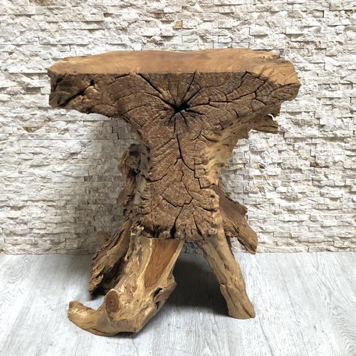 Konsolentisch / originelles Design - INDIANA - ARRELART - Teakholz / Gestell aus Teakholz / maßgefertigt