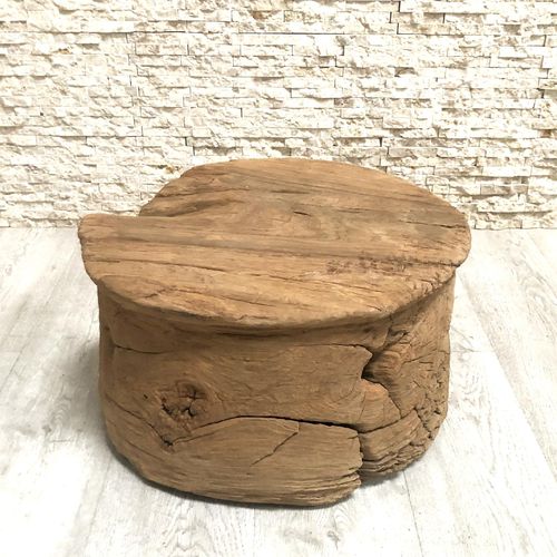 Couchtisch / originelles Design - VELHA  - ARRELART - Teakholz / Gestell aus Teakholz / rund