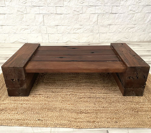 Couchtisch / originelles Design - ISABELLA  - ARRELART - Teakholz / Gestell aus Teakholz / rechteckig