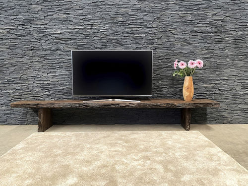 Klassisches Fernsehmöbel - PATRICE - ARRELART - lowboard / Tropenholz / braun