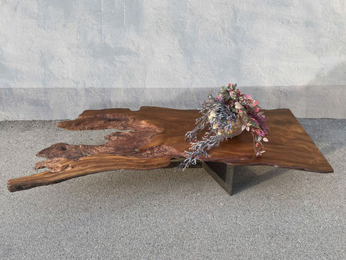 Couchtisch / originelles Design - SAMANEA SAMAN - ARRELART - Massivholz / Aus Tropenholz / Gestell aus Metall