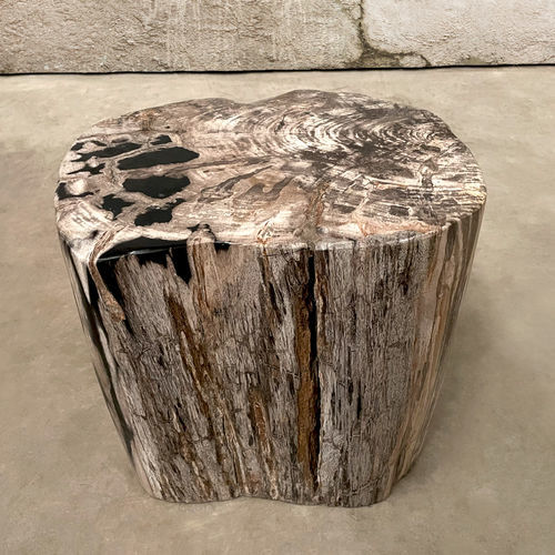 Moderner Beistelltisch - CROWN - ARRELART - versteinertes Holz / Gestell aus versteinertem Holz / handgefertigt