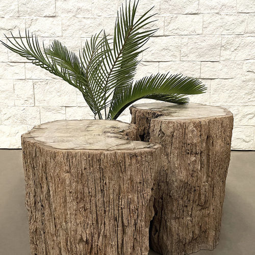 Moderner Beistelltisch - TABUSET1 - ARRELART - versteinertes Holz / Gestell aus versteinertem Holz / maßgefertigt