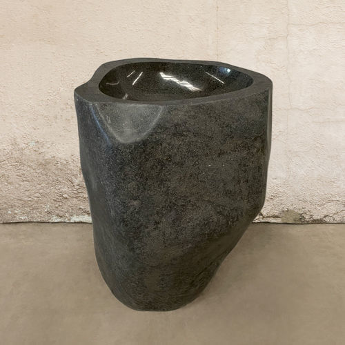 Bodenstehendes Waschbecken - PEDEST14 - ARRELART - Naturstein / Riverstone® / individuell gestaltbar