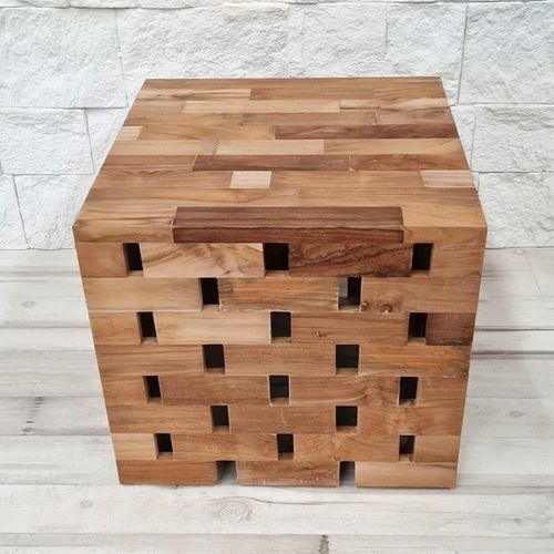 Beistelltisch / originelles Design - TUSCANY - ARRELART - Teakholz / Gestell aus Teakholz / quadratisch