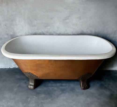 Ovale Badewanne - LUXIA - ARRELART - freistehend / für Wohnungen / Kupfer