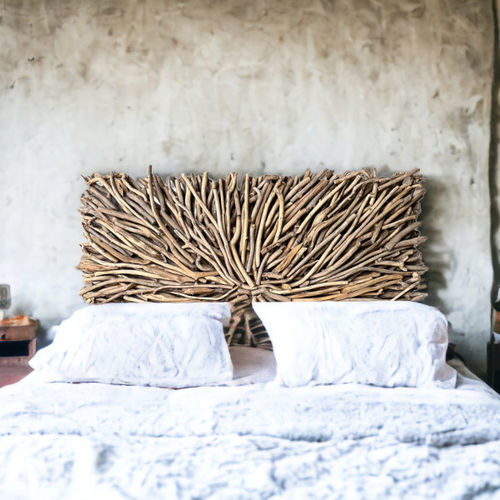 Kopfteil für Doppelbetten - TULUM - ARRELART - originelles Design / Holz / farblos