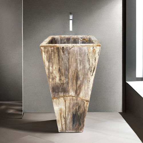 Bodenstehendes Waschbecken - VERSALLES - ARRELART - versteinertes Holz / individuell gestaltbar / nach Maß