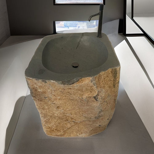 Bodenstehendes Waschbecken - JAKE - ARRELART - Naturstein / Riverstone® / individuell gestaltbar