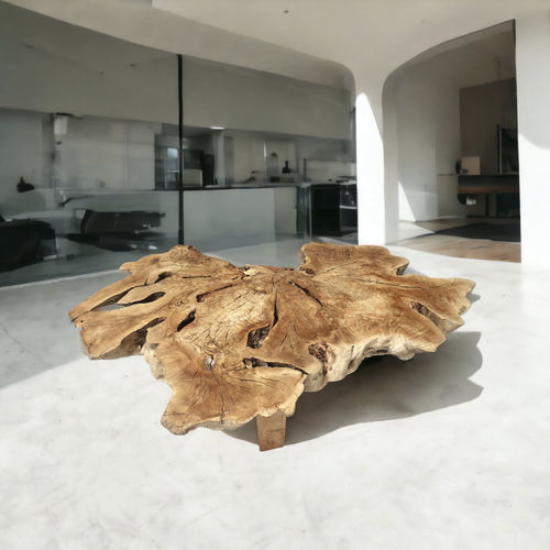 Couchtisch / organisches Design - KRISTEN - ARRELART - Aus Tropenholz / Gestell aus Massivholz / maßgefertigt