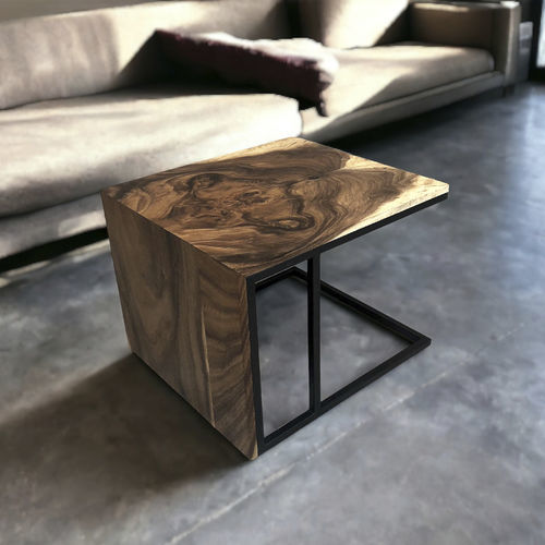 Moderner Couchtisch - GALA - ARRELART - Aus Tropenholz / Gestell aus Metall / rechteckig