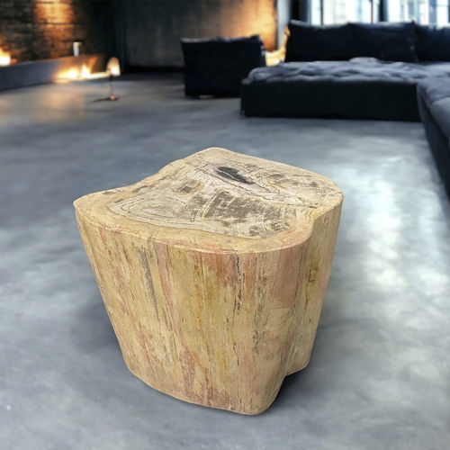 Moderner Beistelltisch - CLAUDE - ARRELART - versteinertes Holz / Gestell aus versteinertem Holz / handgefertigt
